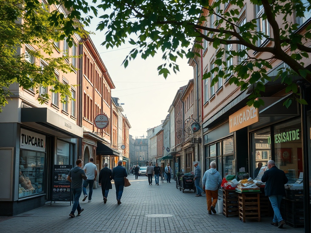 Grafika symbolizująca nowe oferty pracy w Stargardzie, z logo miasta i ikonami symbolizującymi rozwój zawodowy.