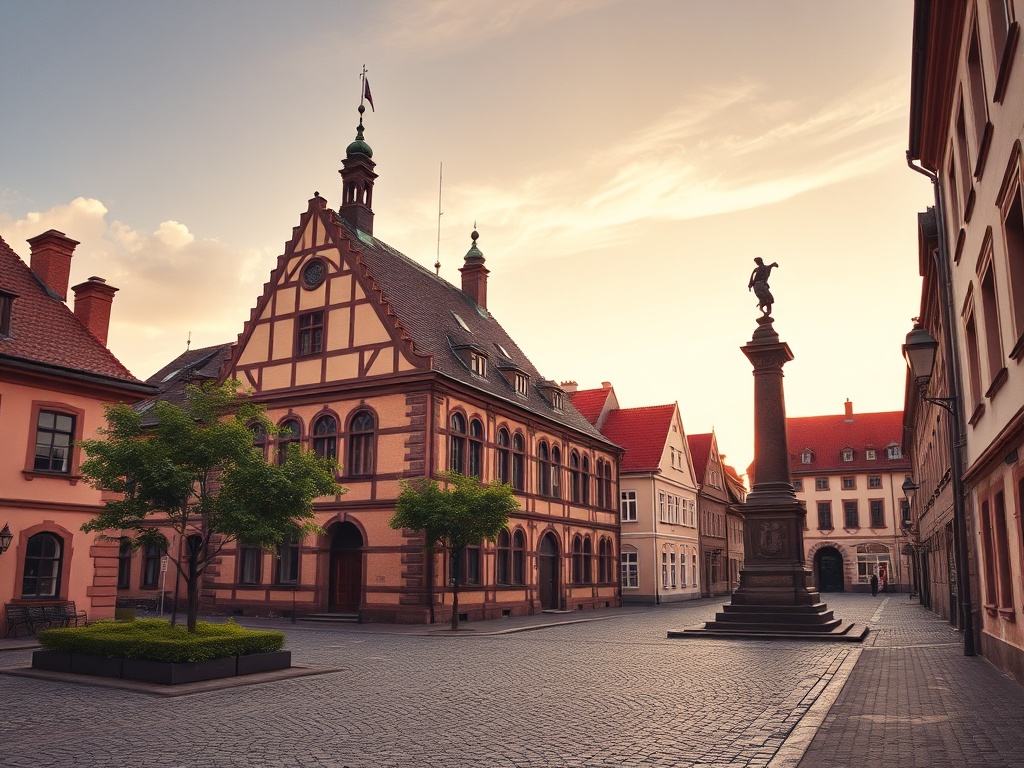 Widok Stargardu w 1976 roku, ukazujący fragment osiedla mieszkaniowego i ulicę z komunikacją miejską.