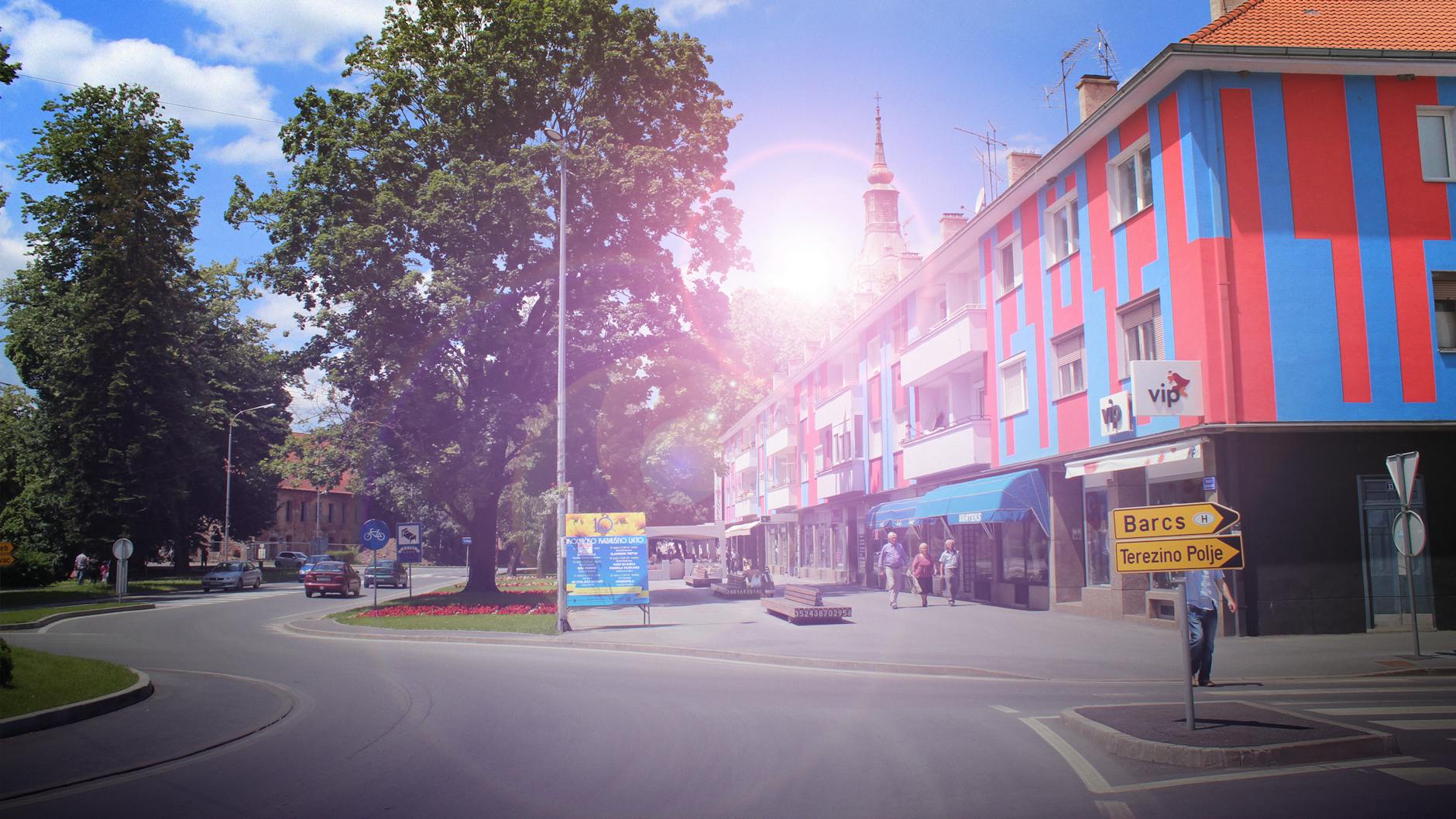 Herb miasta Stargard z ikonami mediów społecznościowych symbolizującymi promocję w przetargu